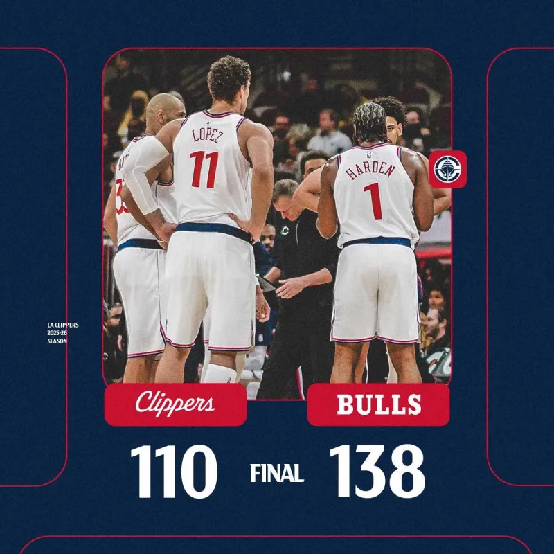 九游首页-快船分享本场比赛失利海报，球队六连胜遭到终结